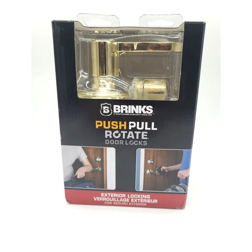 Brinks Glenshaw Polished Brass Push Pull Rotate Entry‎ Lever Lock 23014-105